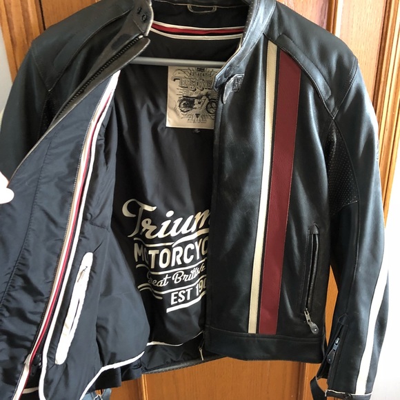 Mens Triumph Raven 2 Leather Motorcycle 